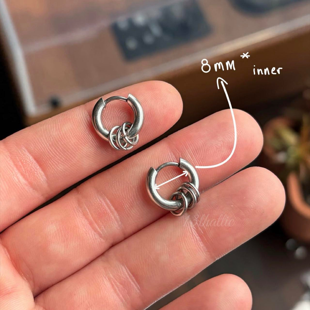 8 MM Triple Hoop Earrings