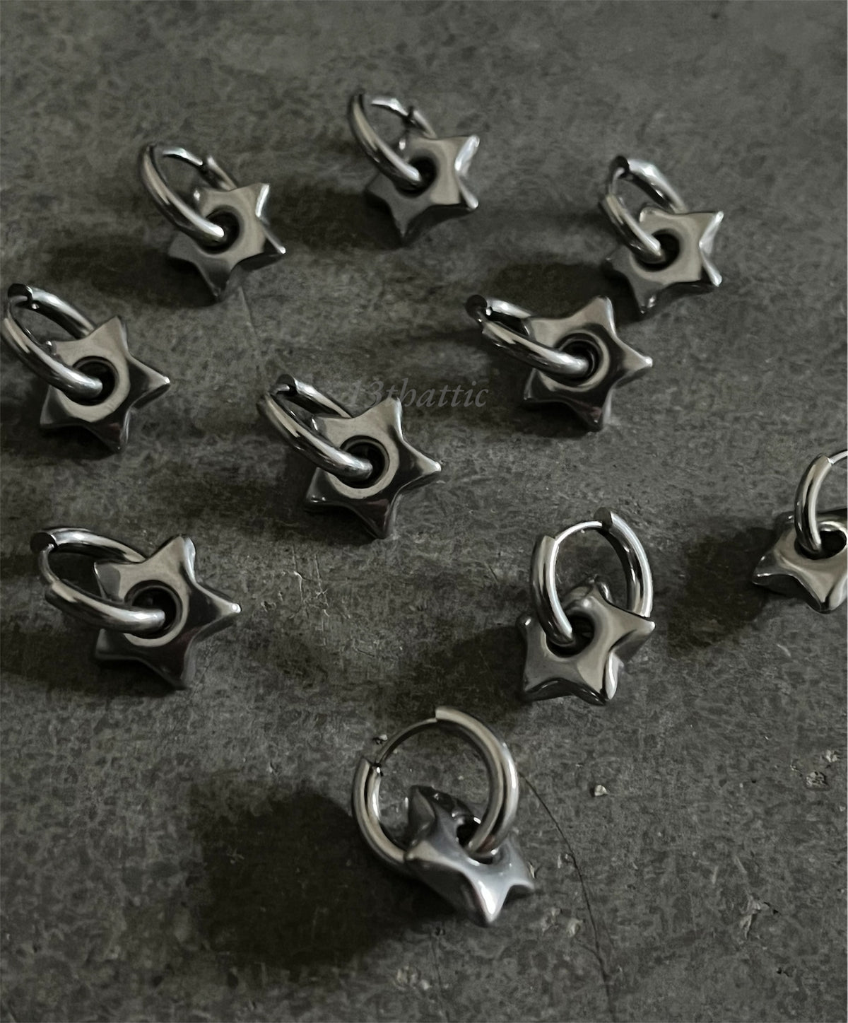 Puffy Star Hoop Earrings